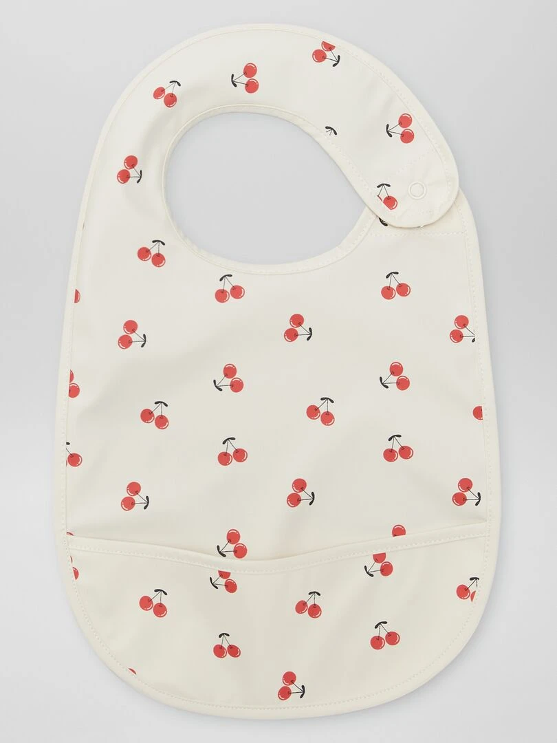 Lot de 2 bavoirs imperméables Rose/blanc