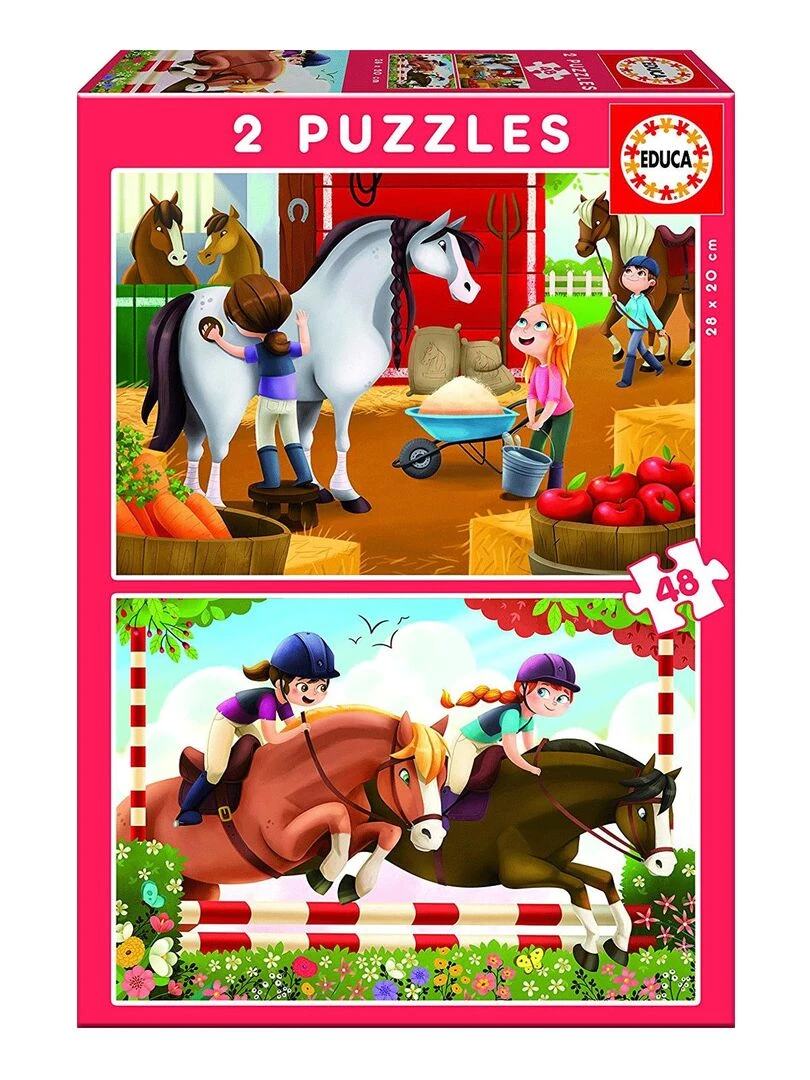 Puzzle 2 x 48 pièces : les chevaux N/A