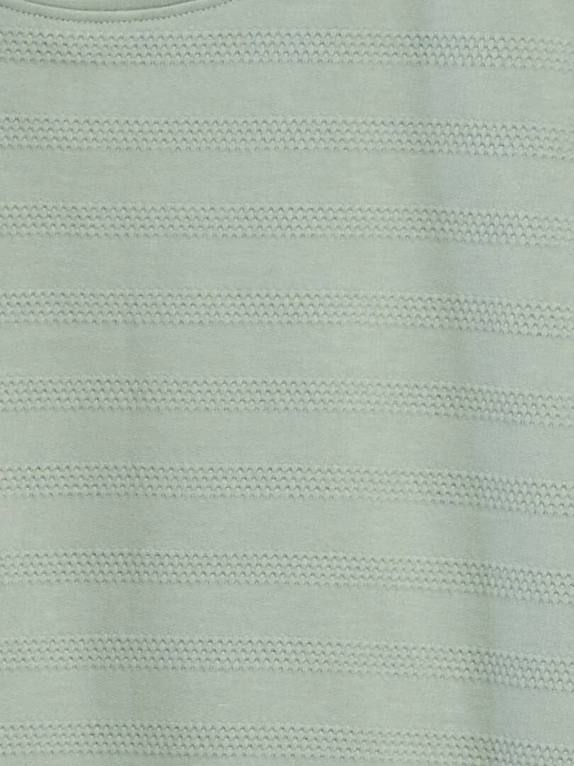T shirt en coton texturé   Vert