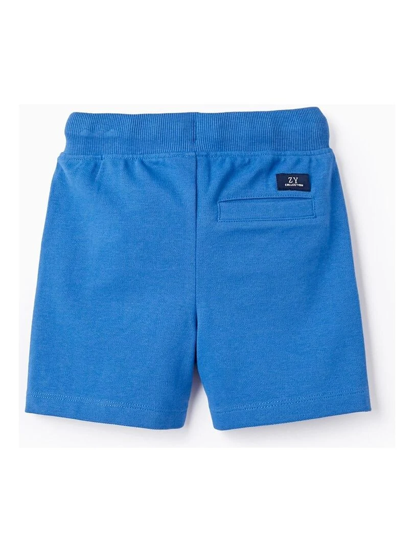 Short En Piqué De Coton Pour Bébé Garçon Bleu