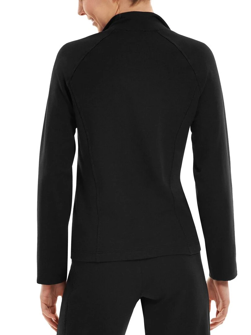 Top zippé manches longues Youthful Noir