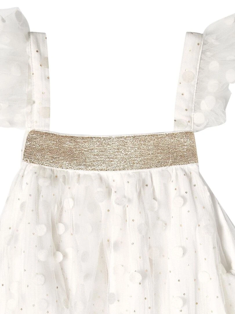 Robe Cérémonie Bohème Fille  Tulle Beige Or  ALIZEE   La Faute à Voltaire   Blanc Doré