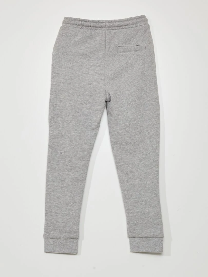 Pantalon jogging en french terry avec coutures Gris chiné