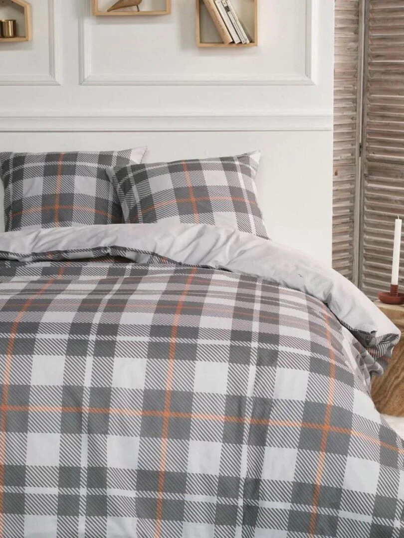 Housse de couette flanelle Today 2.9 + taie(s) coton Gris