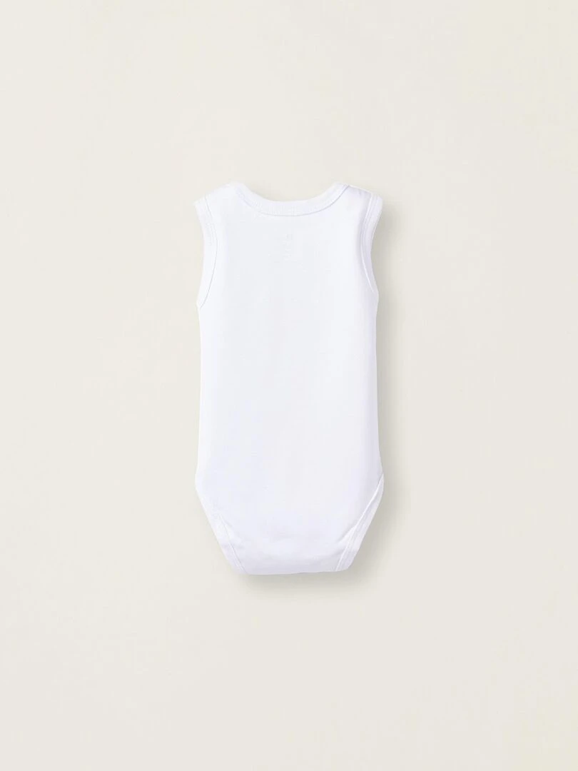 Pack 4 Bodies sans Manches en Coton pour Nouveau né manches courtes Blanc