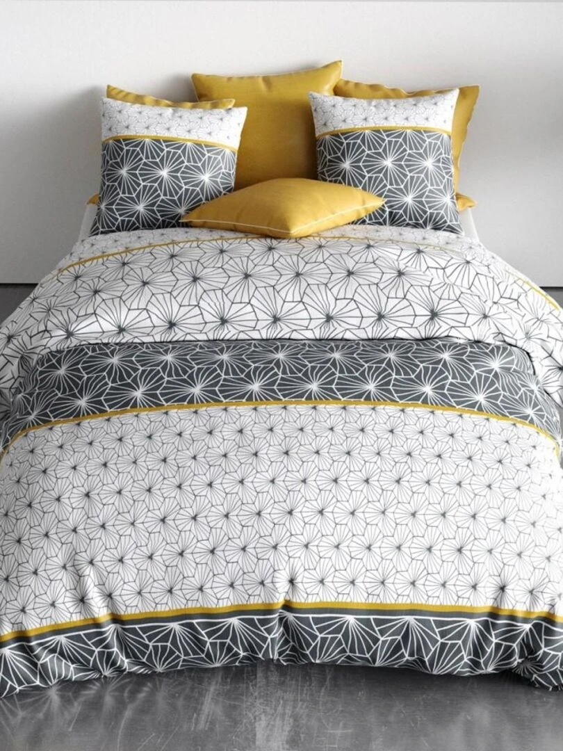 Housse de couette  Mijo + taie(s) coton 57 fils   Gris