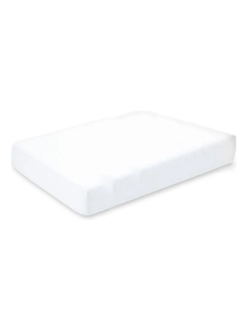 Draps Housse en Coton Bio Blanc Blanc