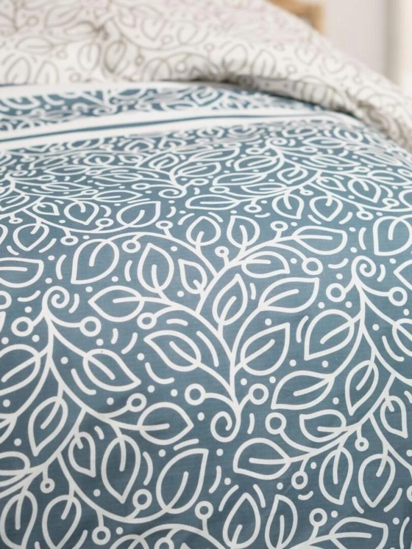 Housse de couette  flanelle Today 2.18 + taie(s) 100% coton   Bleu