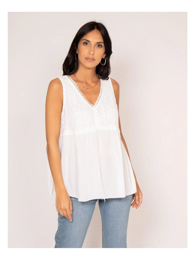 Top dentelle FLOA Blanc