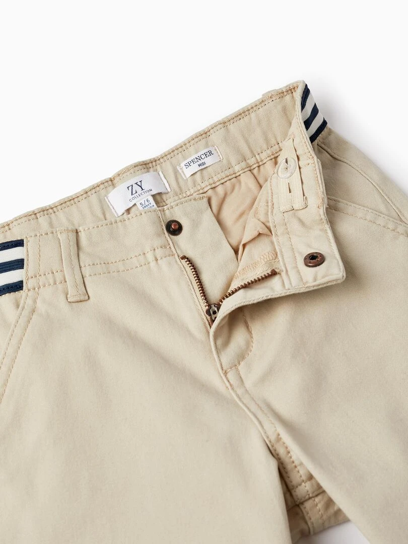 Shorts Midi en Coton pour Garçon  ATLANTIC COMPANY   Beige clair