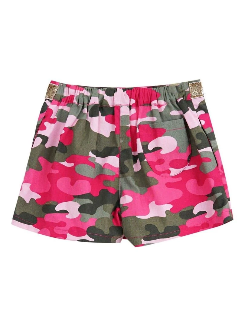 Jupe / Short  imprimé Camouflage Rose Kaki  Deux en Un  JADE   'LA FAUTE A VOLTAIRE'   Rose