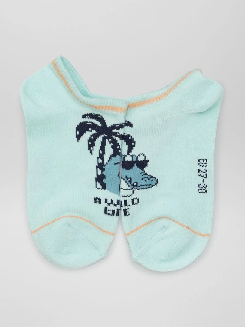Chaussettes invisibles   Blanc/orange/vert