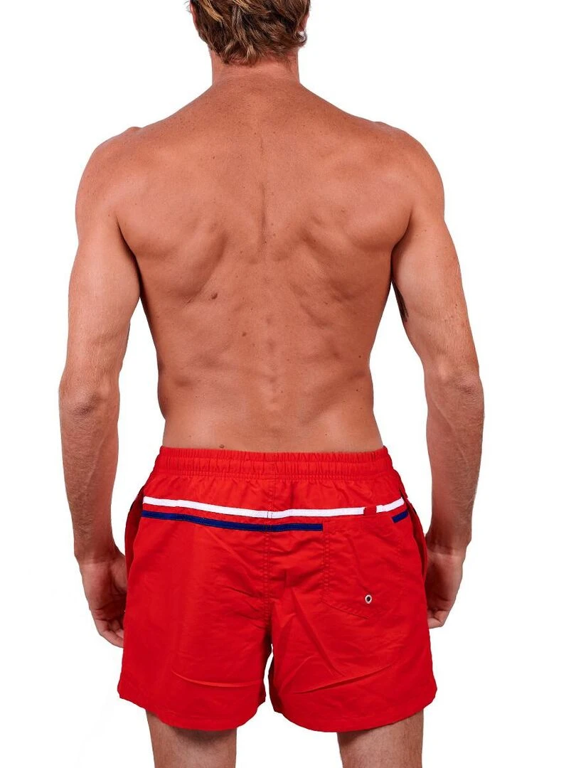 Short de bain uni Surf   Rouge