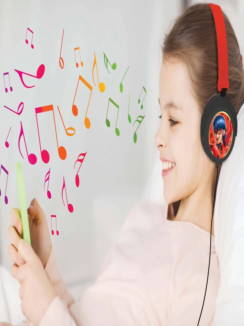 Casque Stéréo Filaire Pliable Pour Enfants Avec Limitation De Volume D'écoute Miraculous   N/A