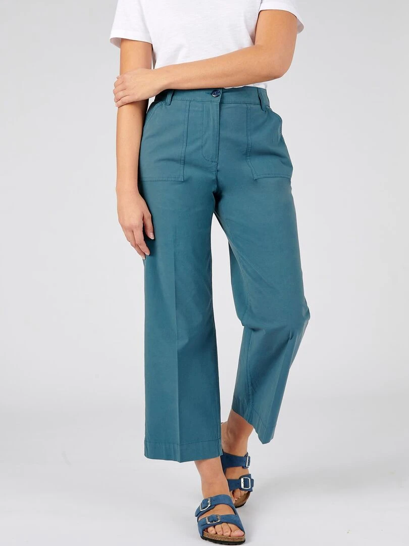 Pantalon 7/8ème poches cargo Damart Bleu pétrole