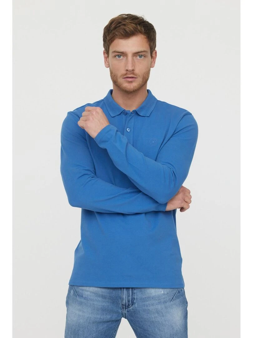 Lee Cooper T Shirt manches longues coton regular BAKO Bleu céladon