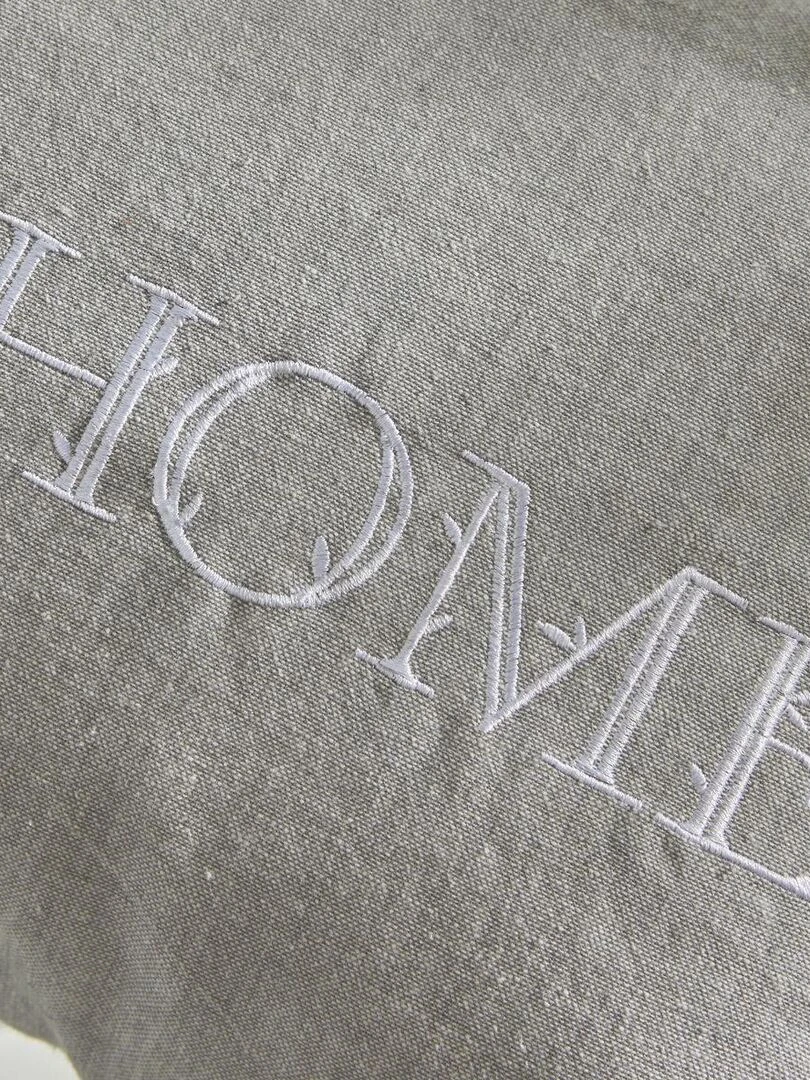 Coussin déhoussable avec broderie 'CHARME' 'TODAY'   Gris clair