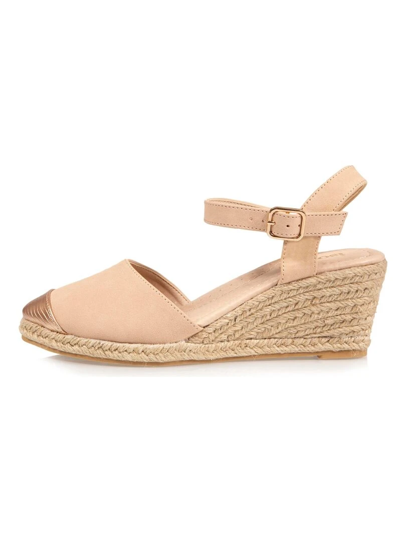 Espadrilles fermées Femme talon Nude   Beige