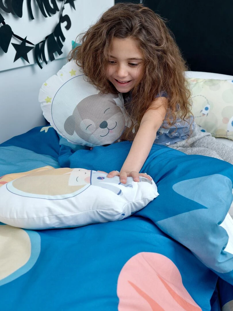 Coussin Air balloon "Happyfriday" Blanc