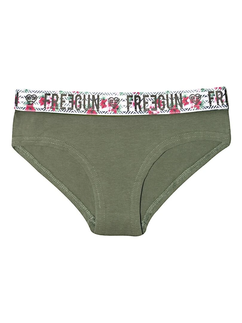 Lot de 4 Boxers coton fille Uni Freegun   Vert