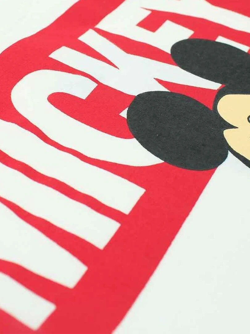 Disney   T shirt garçon imprimé Mickey en coton   Blanc