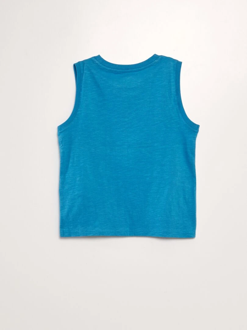 Débardeur chiné avec imprimé   Bleu