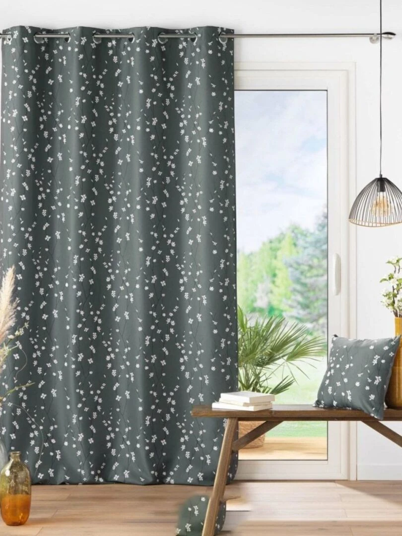 Rideau à œillets 140x260 Sakura anthracite   Gris