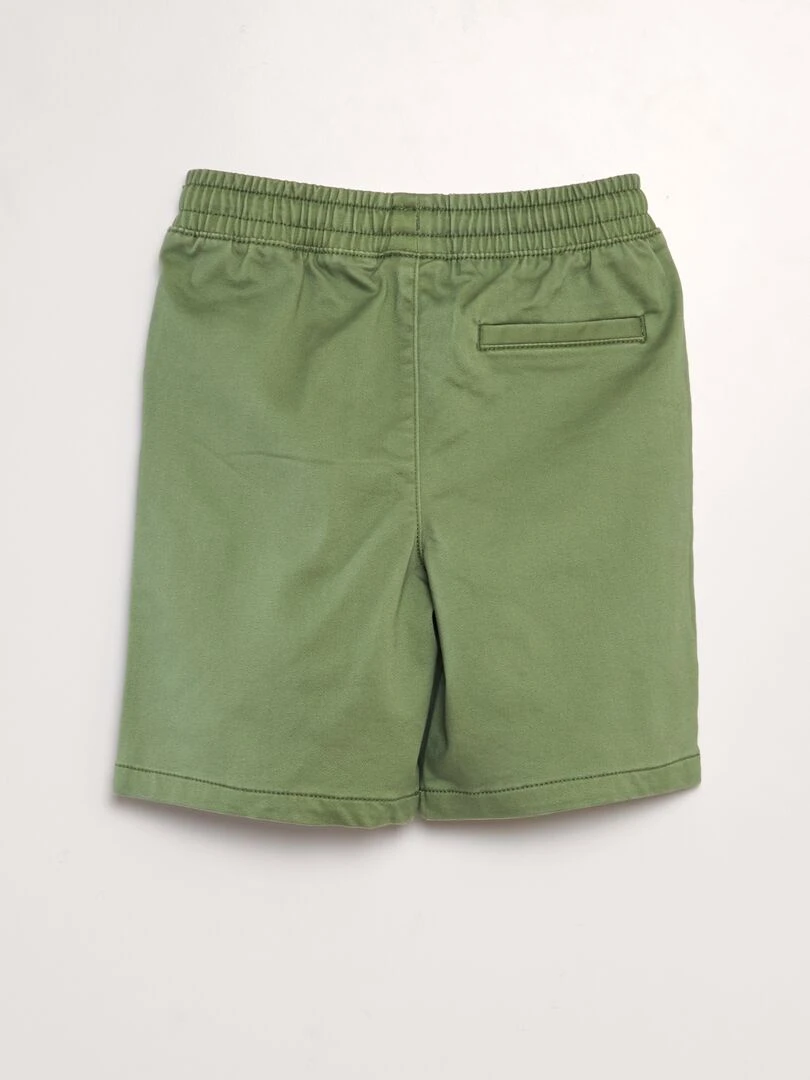 Bermuda à taille élastiquée Vert