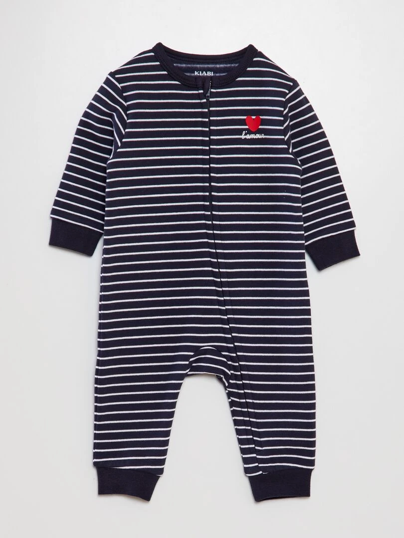 Pyjama en molleton chaud 'Amour' Bleu