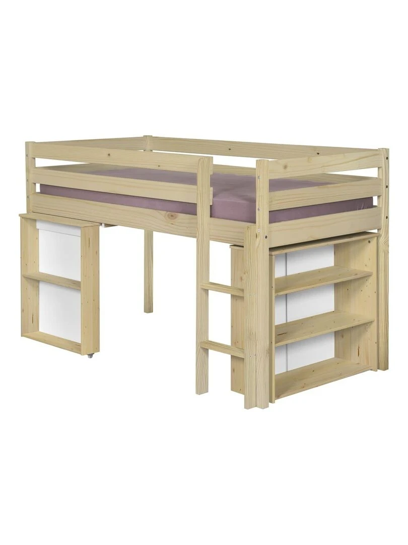 Lit enfant combiné avec matelas Davon AKITEN RETAIL Marron