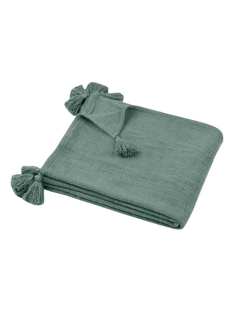 Plaid 125x150 cm Sanchez sauge coton Vert