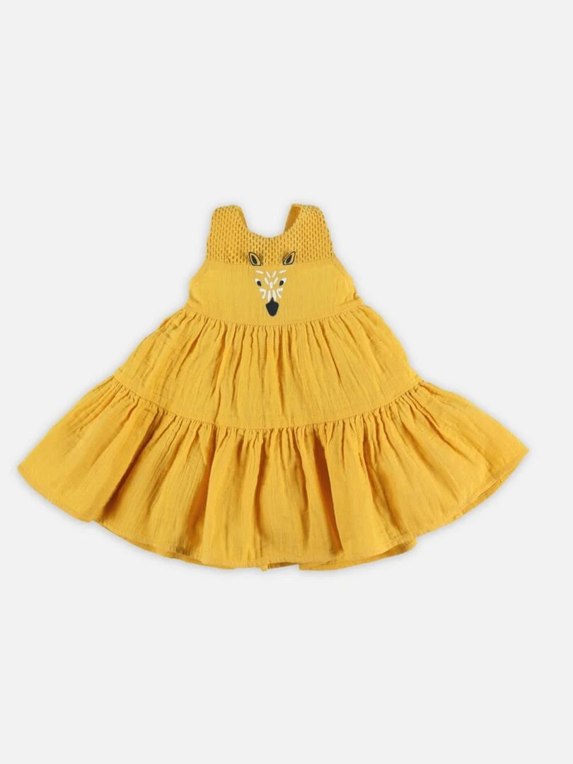 Robe fines bretelles zèbre Noukie's Jaune