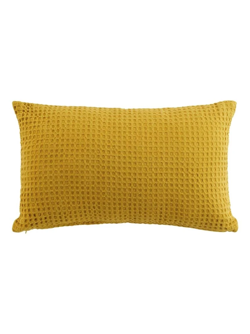 Coussin déhoussable en nid d'abeille Jaune