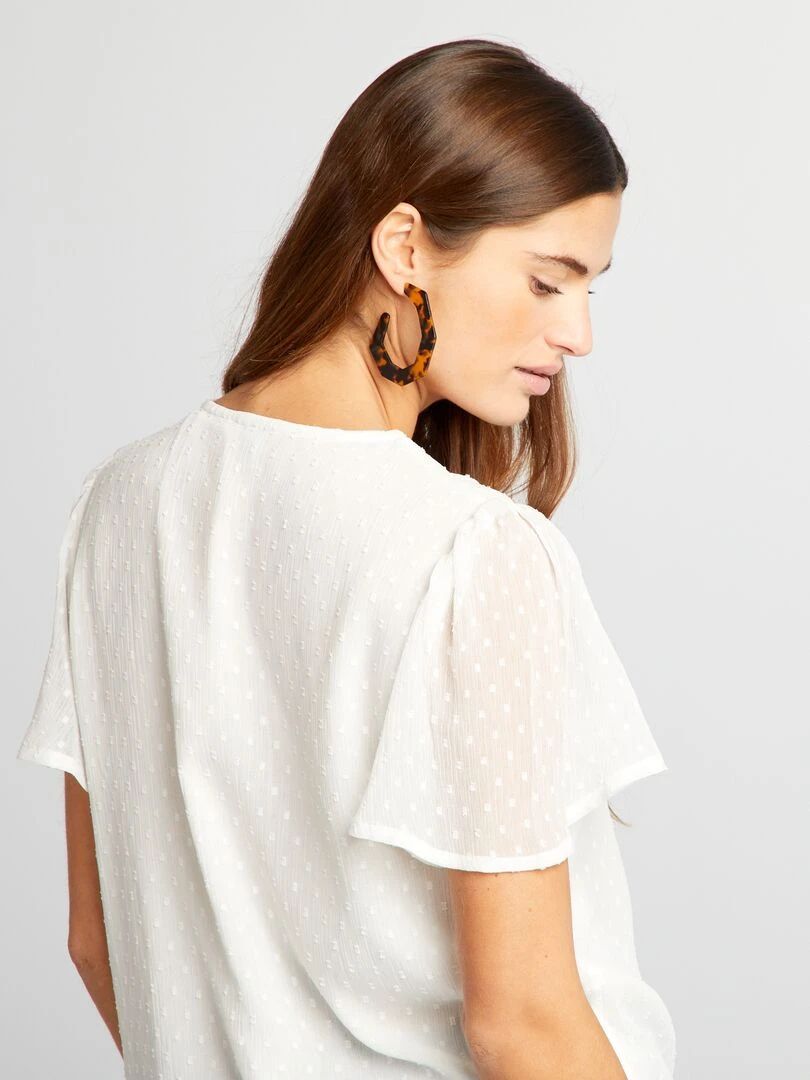 Chemisier en plumetis   blanc