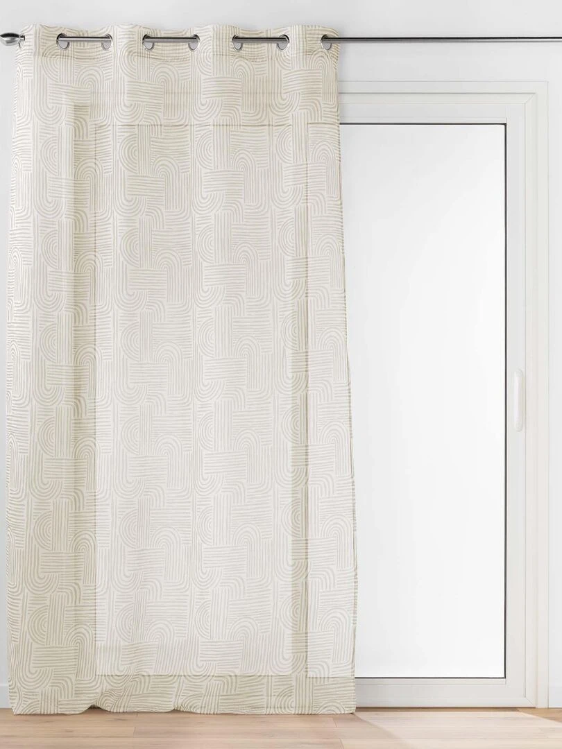 Rideau voile sable Pandore blanc 140 x 240 cm Blanc