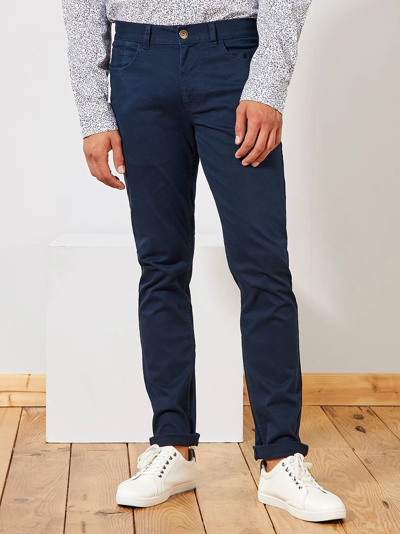 Jean slim 5 poches   L32   bleu marine