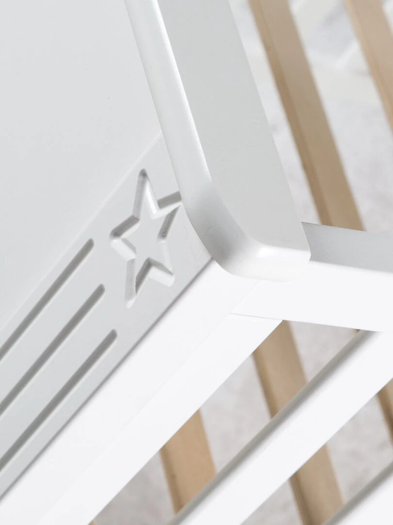 ROBA Lit bébé évolutif "Maxi" 70x140 Convertible Réglable en hauteur Blanc Blanc