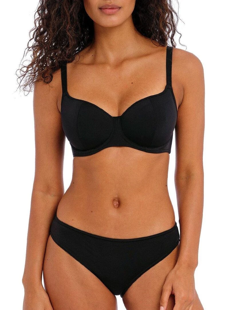 Haut de maillot de bain uni à armatures Jewel cove Noir
