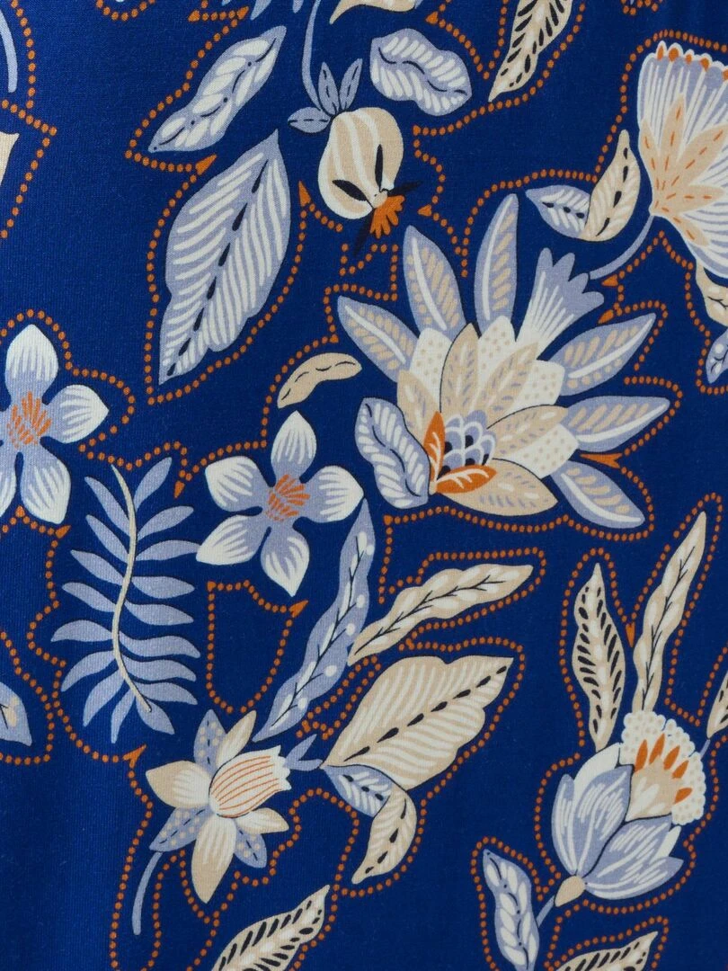 Jupe maille base volantée fibres Lenzing(TM) EcoVero(TM) .   Damart   Bleu