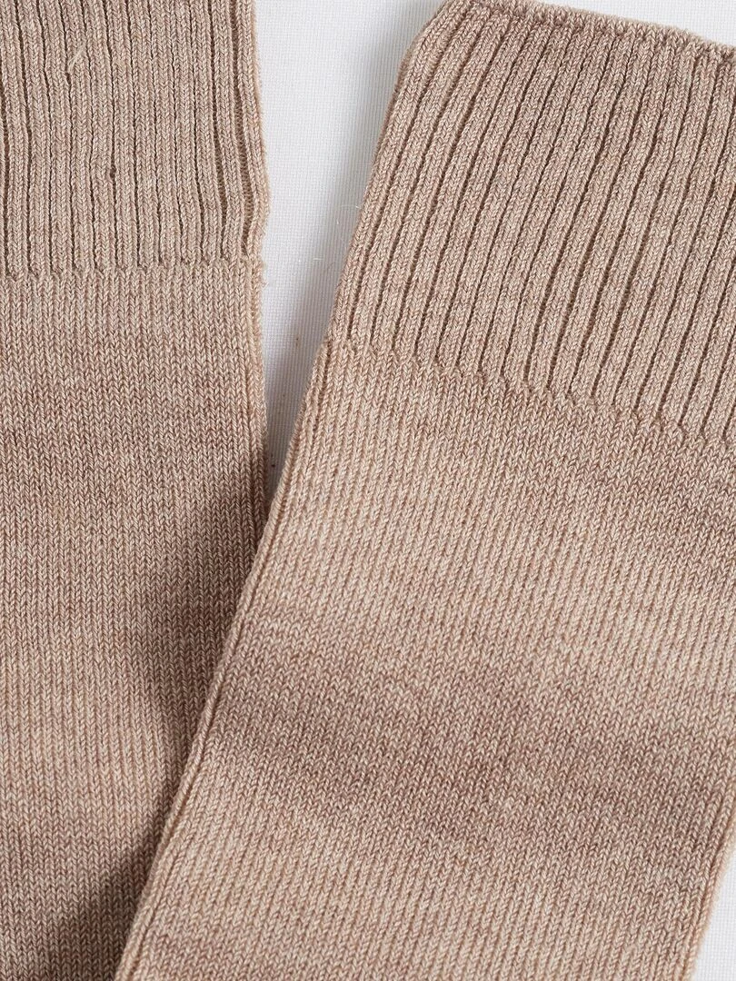 Chaussettes à base de fil d Écosse mélangé Damart Beige chiné