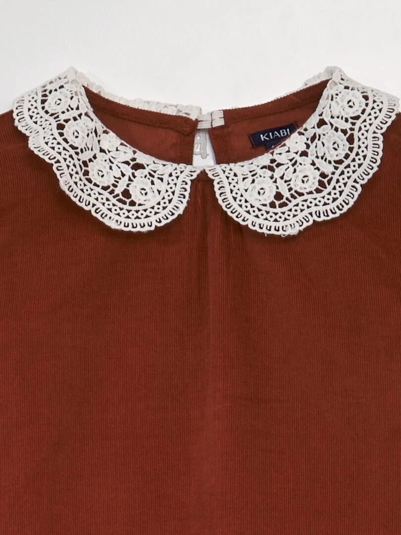 Blouse en velours marron