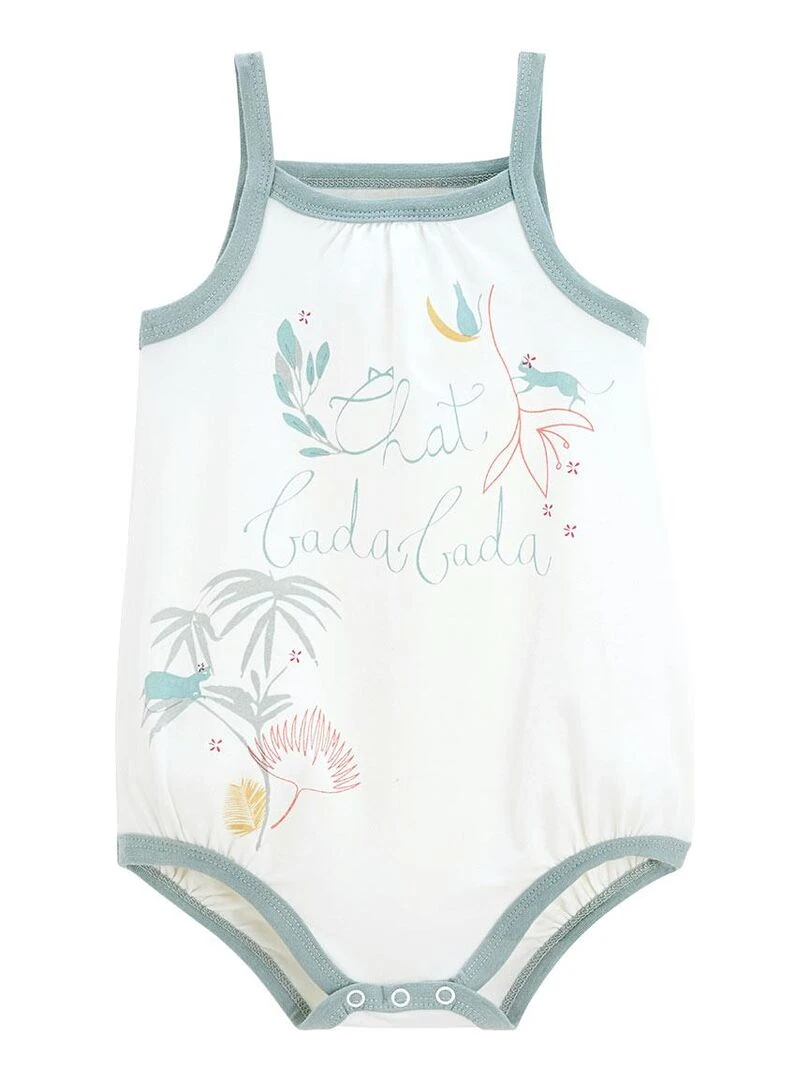 Lot de 2 bodies bébé à bretelles Chat bada bada Multicolore