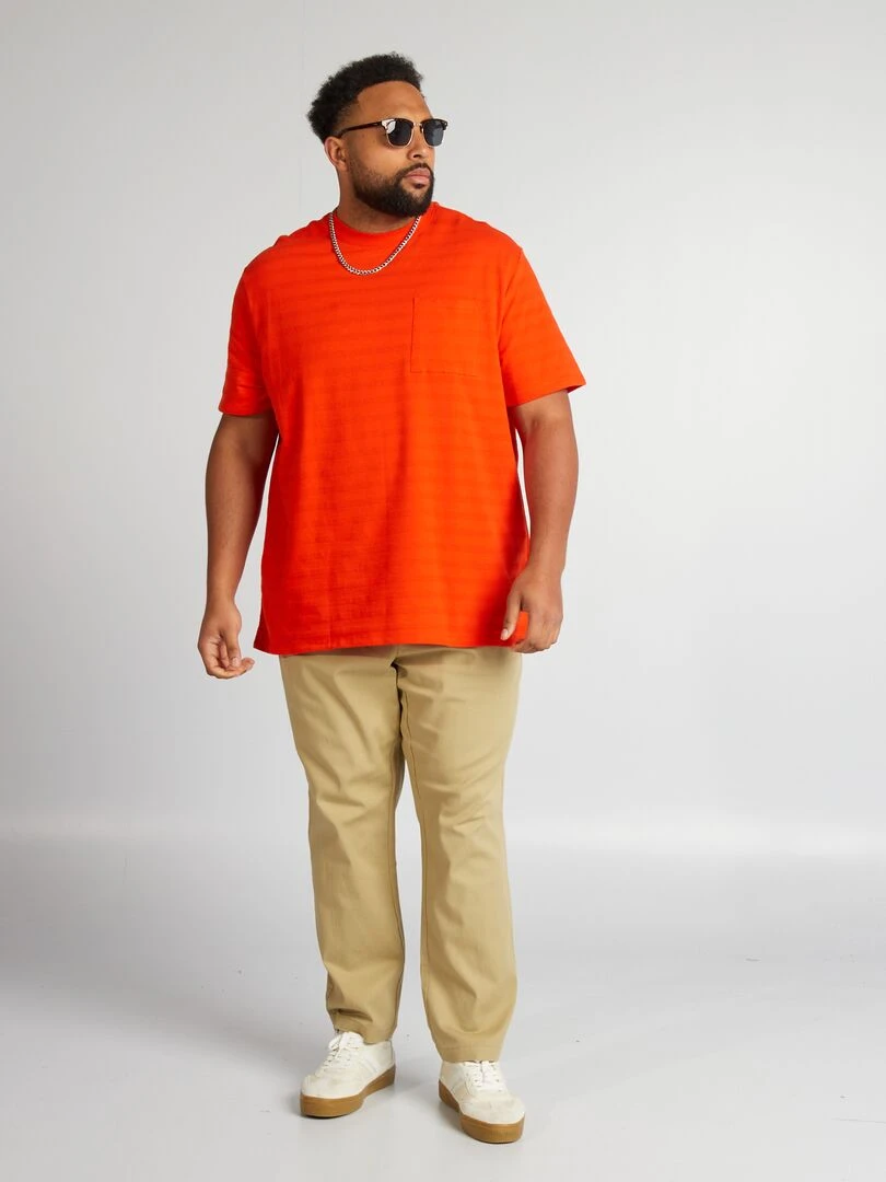 Pantalon chino à taille élastiquée   Beige clair