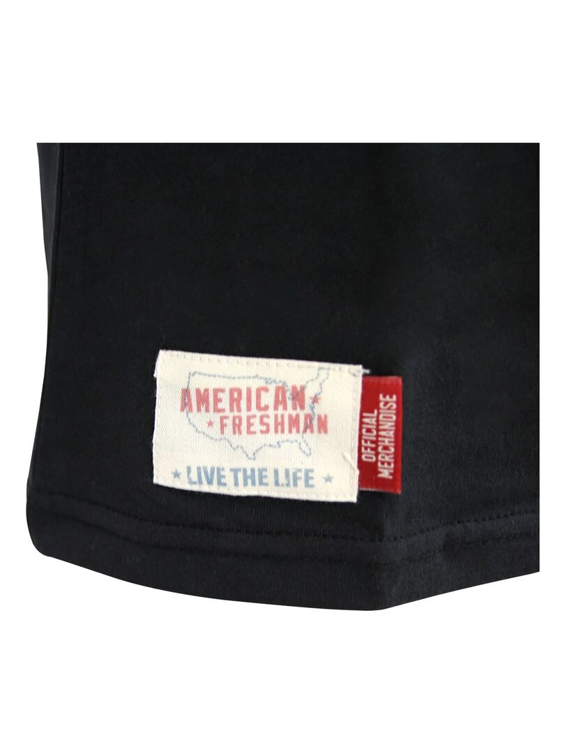 T shirt coton 'American Freshman' 'Bruges'   Noir