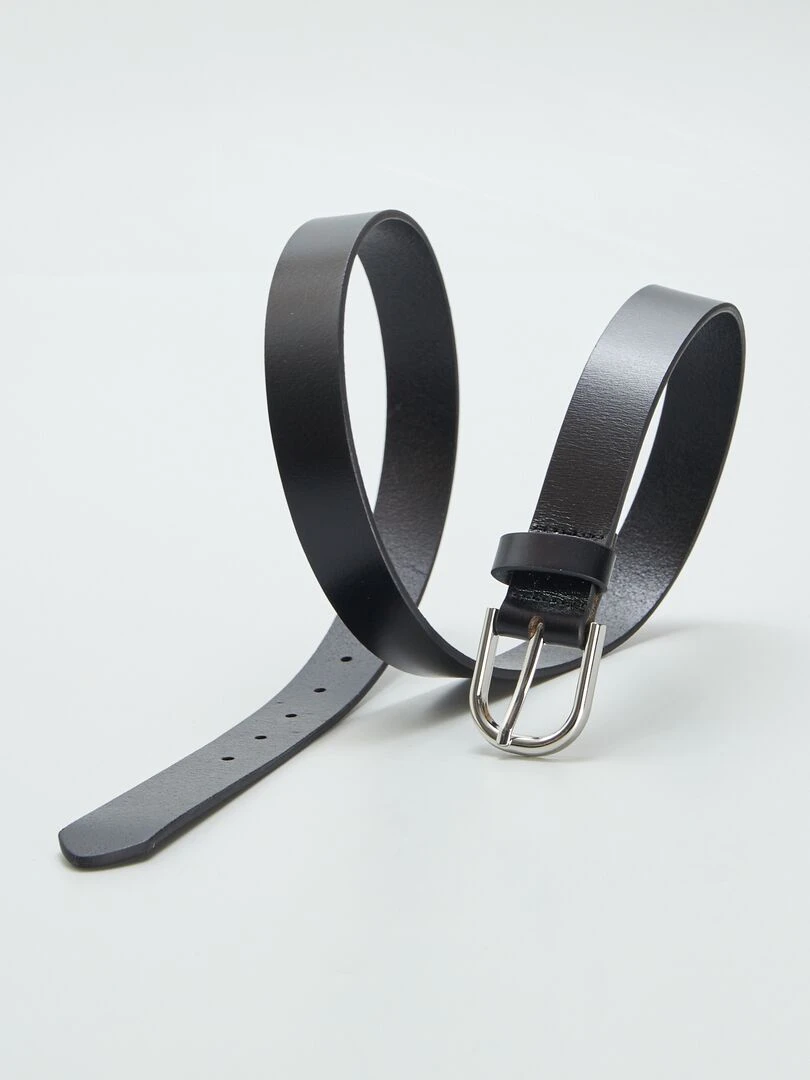 Ceinture basique en cuir Noir