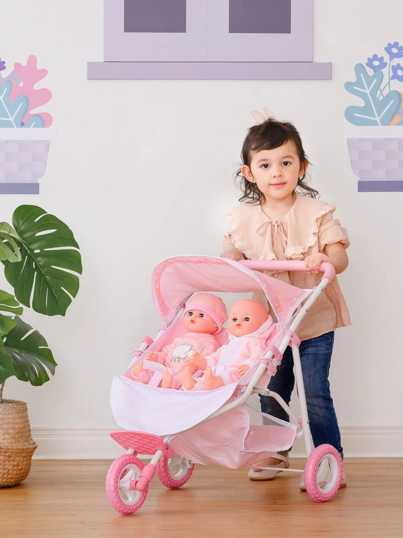 Olivia's Little World Double Poussette De Poupées Rose 'Twinkle Stars' OL 00012   N/A