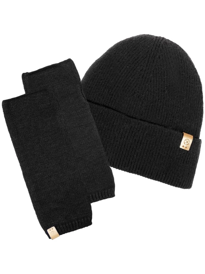 Mitaines Femme Maille longues Soft Touch Noir Noir