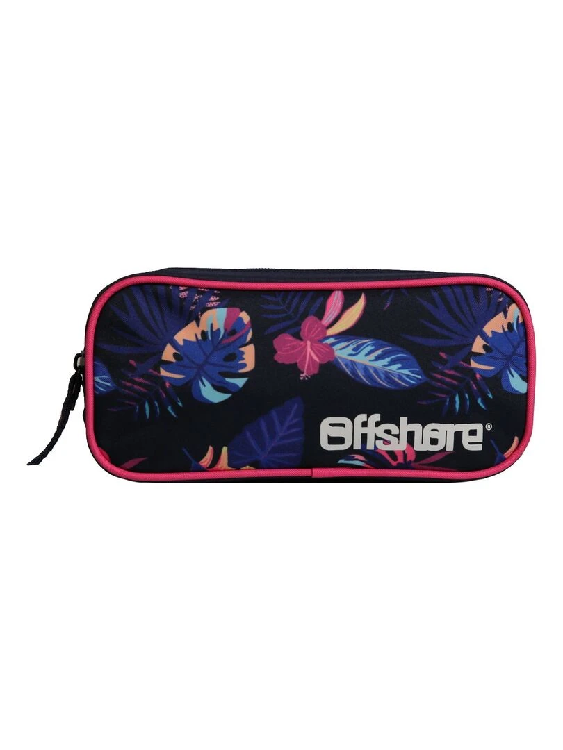 Trousse scolaire rectangulaire Offshore Hibiscus Bleue marine Bagtrotter Bleu