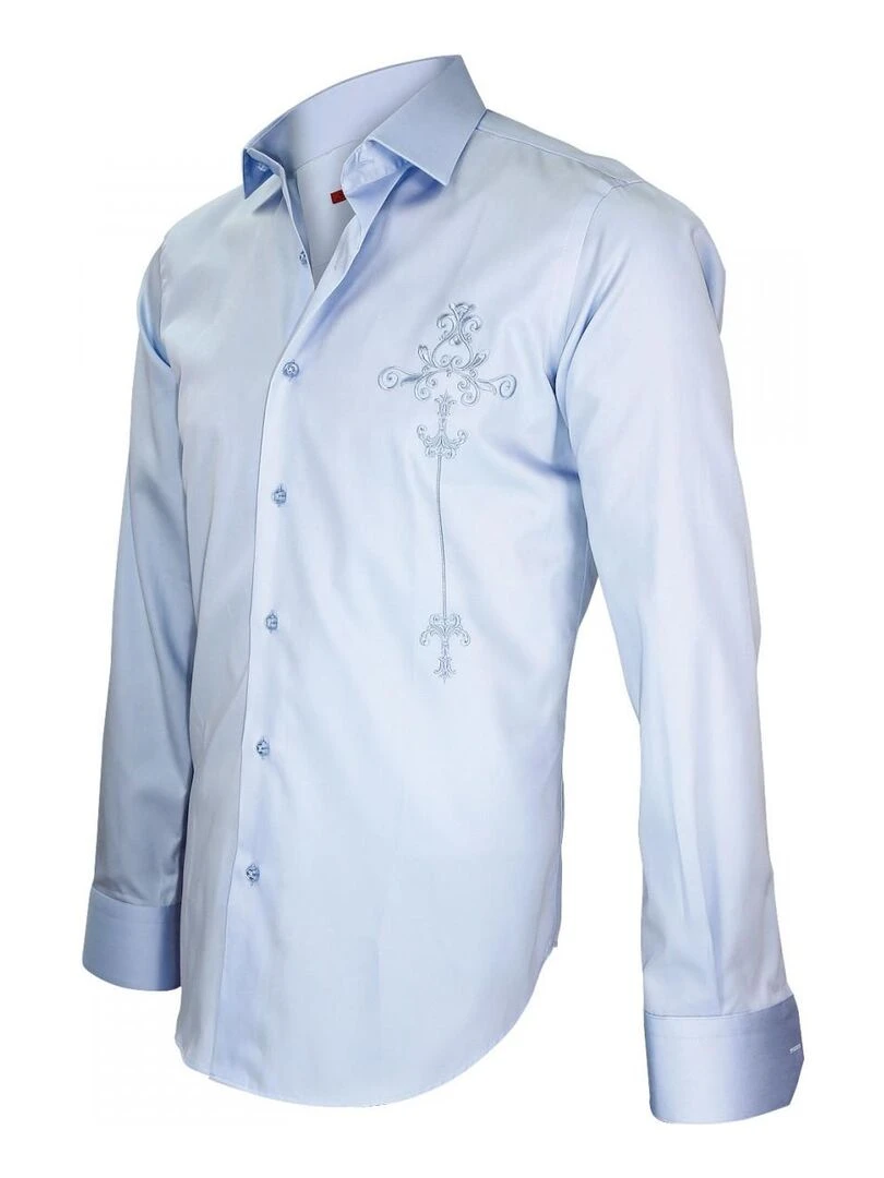 Chemise brodée LEEDS   Bleu
