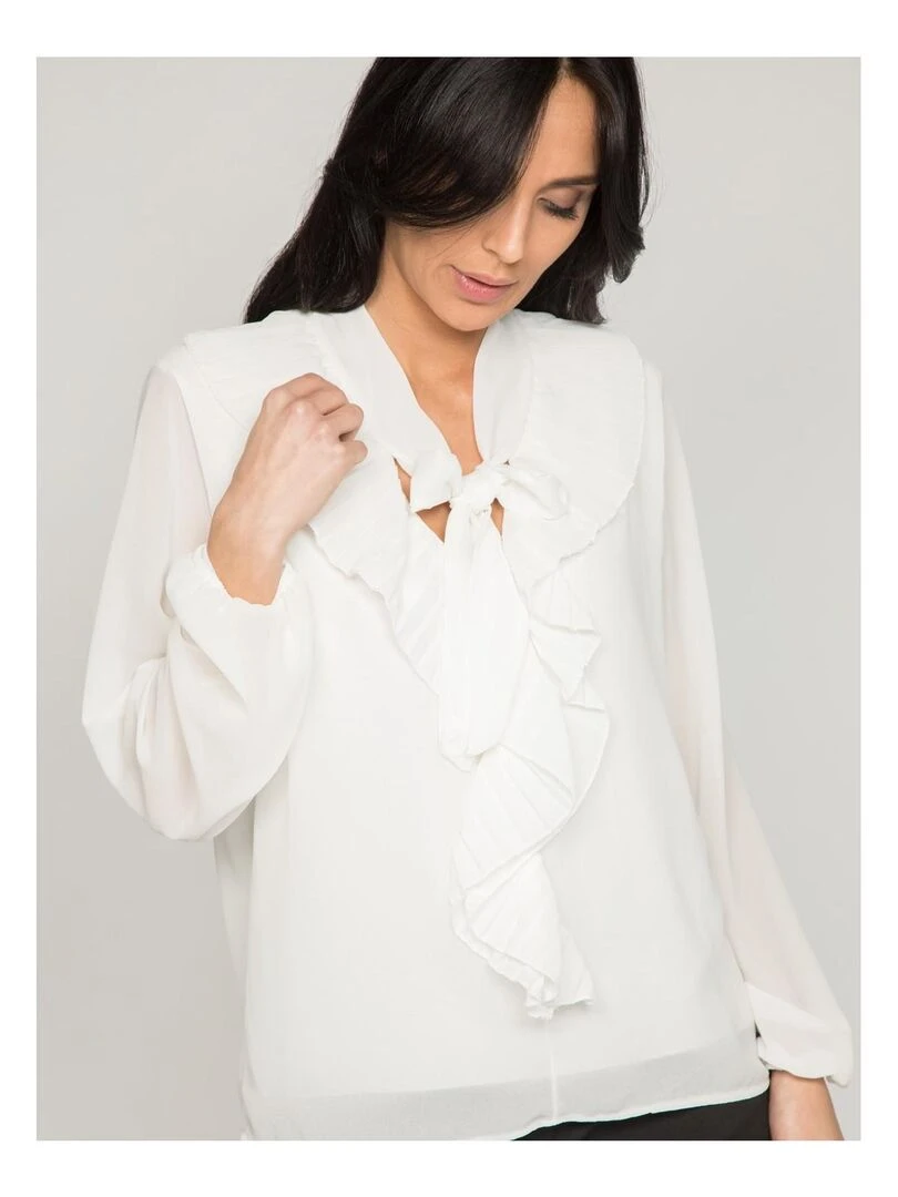 Blouse avec volants FOYA   Noir